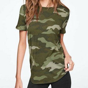 Victoria's Secret PINK Camo Print Relaxed Fit Perfect Crew Tee Size S